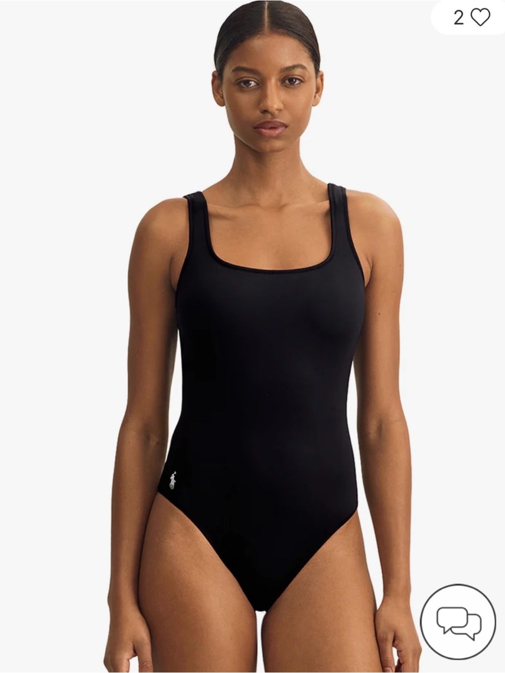 POLO Ralph Lauren Black Label Martinique One-Piece Swimsuit Black Size 12